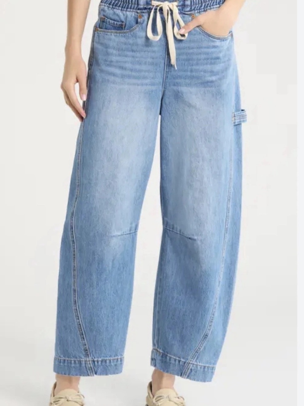 BLANKNYC The Barrel Leg Drawstring Barrel Leg Jeans Sz 28 $128